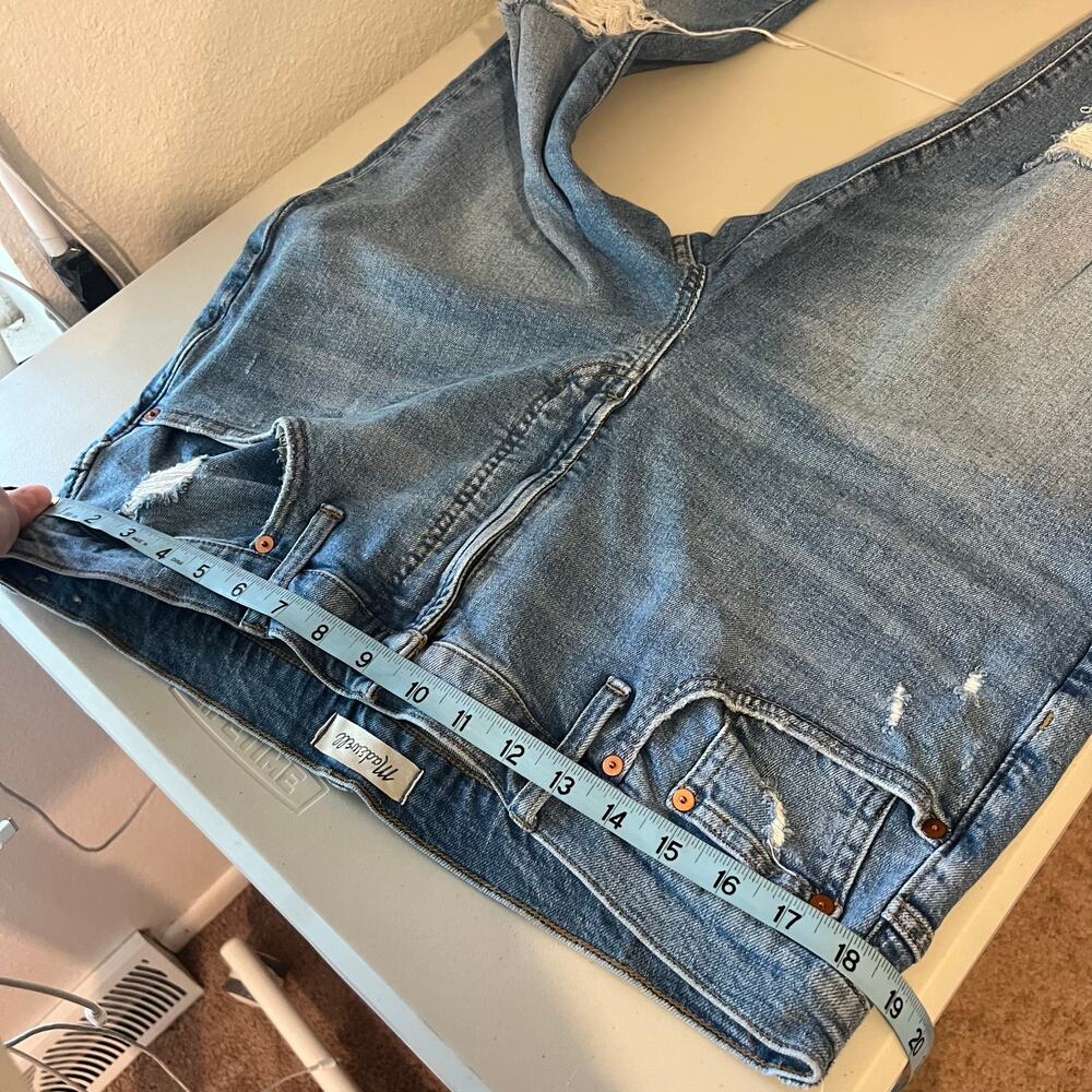 Madewell Perfect Vintage Distressed Cropped Ankle High Rise Jeans Size 32 - Picture 12 of 15